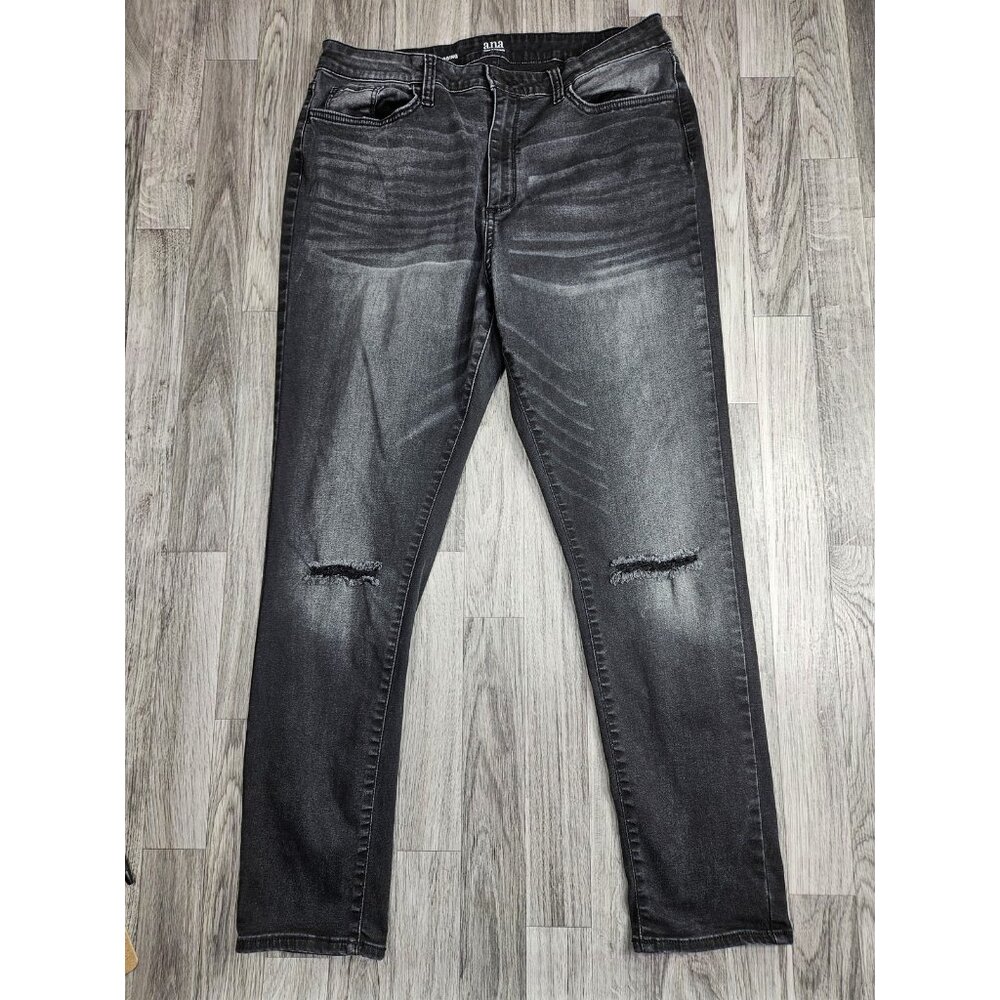 (3/$35) A New Approach Jegging Jeans Womens 16 Black Distressed High Rise Denim